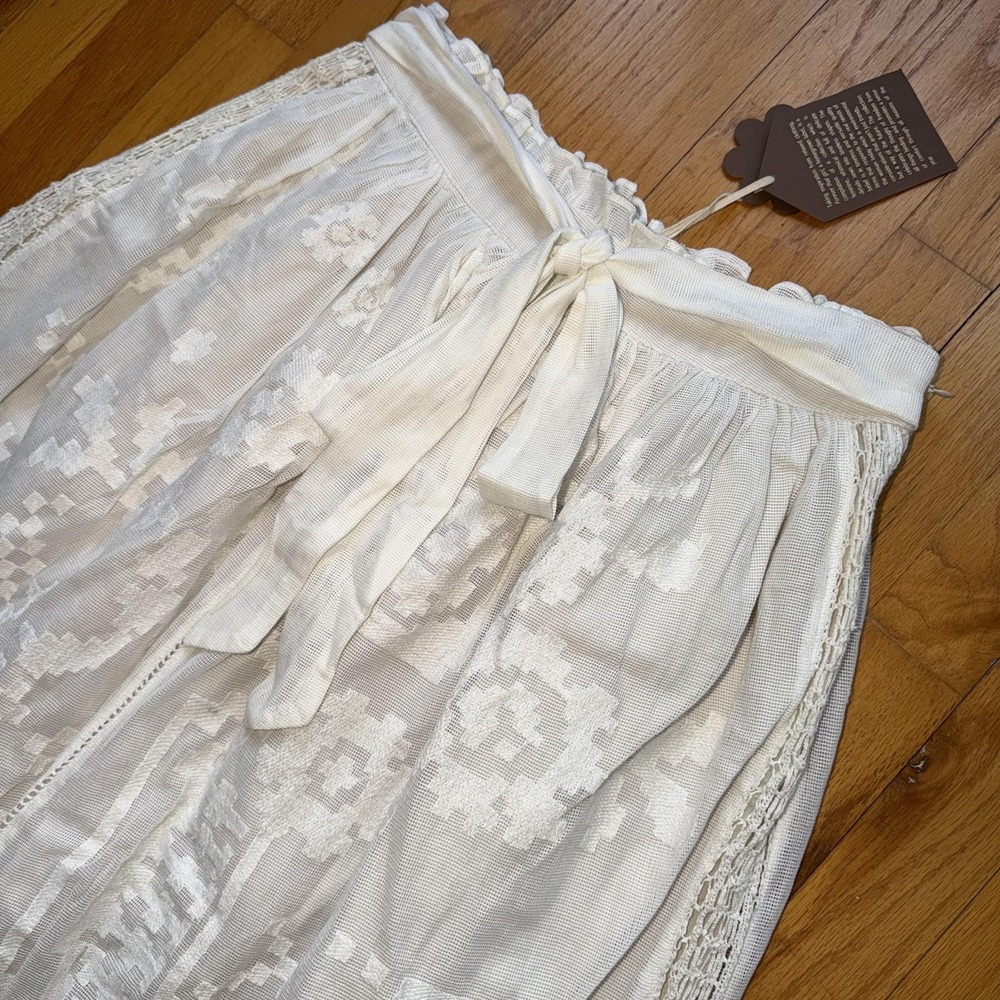 NEW Anthropologie Forever That Girl Skirt 6 Lace Embroidered Maxi Boho Cotton - Picture 6 of 14